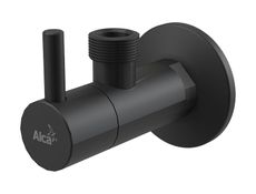 ALCAPLAST ARV003-BLACK ventil rohový guľový s filtrom, s rozetou, 1/2" x 1/2", čierny matný, ARV003-BLACK