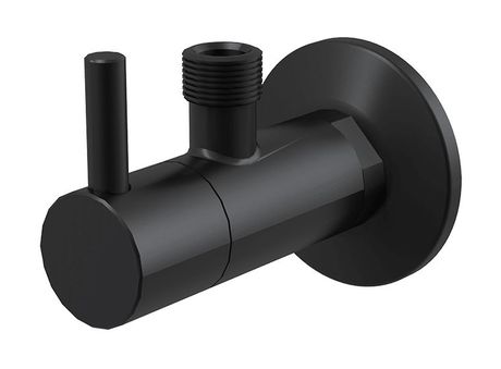 ALCAPLAST ARV001-BLACK ventil rohový guľový s filtrom, s rozetou, 1/2" x 3/8", čierny matný, ARV001-BLACK