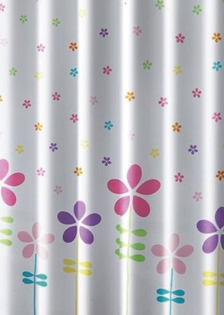 AQUALINE PE 180 x 180cm záves sprchový textilný, kvety, viacfarebný, ZV025