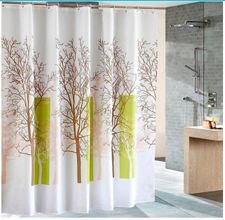 AQUALINE PE 180 x 180cm záves sprchový textilný, stromy, viacfarebný, ZP009/180