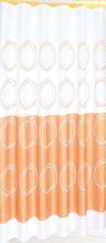 AQUALINE PE 180 x 180cm záves sprchový textilný, biela/oranžová, 16474