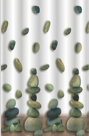 AQUALINE PE 180 x 200cm záves sprchový textilný, farebné kamene, 23031