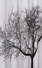 AQUALINE PE 180 x 200cm záves sprchový textilný, strom, biela/čierna, ZP008