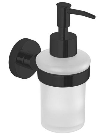 AQUALINE SAMBA dávkovač tekutého mydla, mliečne sklo, čierny, SB219