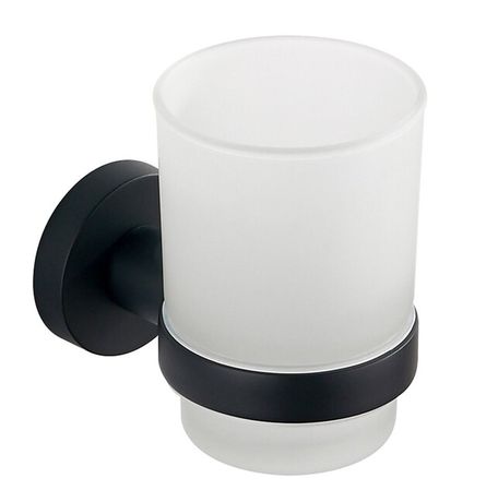 AQUALINE SAMBA pohárik závesný, mliečne sklo, čierny, SB204
