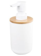 AQUALINE SNOW dávkovač tekutého mydla, plast, biela / bambus, 7578