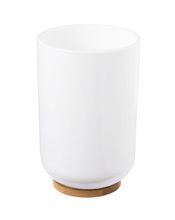AQUALINE SNOW pohár, plast, biela / bambus, 7579