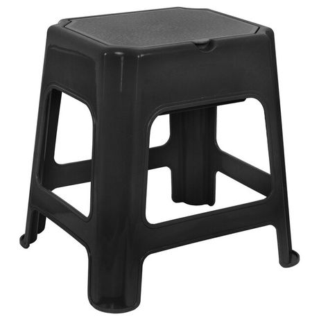 AQUALINE stolička kúpeľňová s úložným priestorom, plast, čierna, 90902B