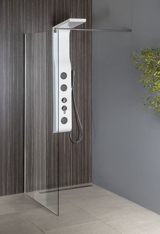 AQUALINE WALK-IN 90cm pevná sprchová stena samostatná (walk-in kút), profil chróm, sklo číre, WI091