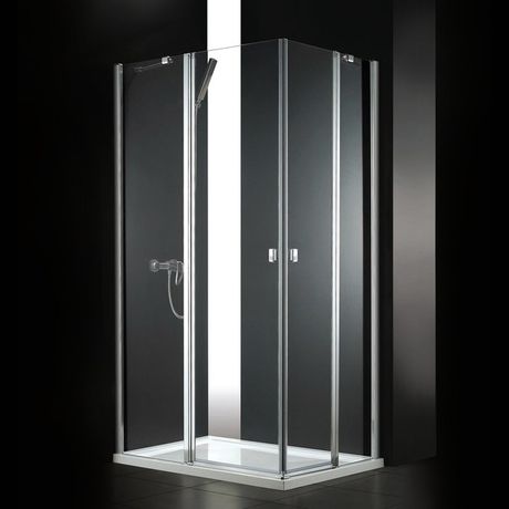 AQUATEK GLASS R14 100 x 80cm sprchový kút obdĺžnikový, profil chróm