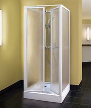 AQUATEK ROYAL D2 80cm sprchová kabína štvorcová, profil biely, výplň krilex voda