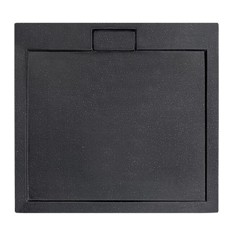 BESCO AXIM ULTRASLIM STONE EFFECT 80cm sprchová vanička štvorcová, akrylát, čierna, #BAX-80-KW-C