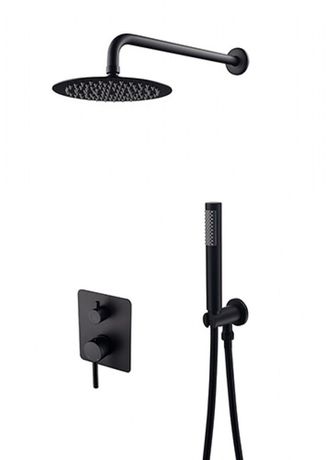 BESCO DECCO / ILLUSION II batéria sprchová podomietková so sprchovým setom a hlavovou sprchou, čierna, BP-DIII-CZ