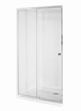 BESCO DUO SLIDE 110cm dvere do niky / obdĺžnikový sprchový kút, profil chróm, sklo číre, DDS-110