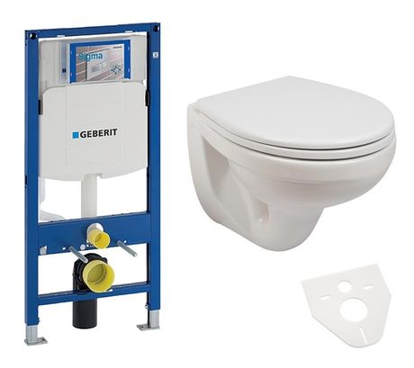 GEBERIT Duofix akciový set WC závesné s predstenovým inštalačným modulom, splachovaním a sedátkom