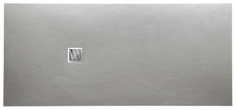 GELCO MITIA 12 x 90cm sprchová vanička obdĺžniková nízka, liaty mramor, šedá, PMS12090