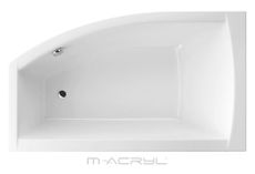 M-ACRYL MINIMA 150 x 85cm ľavá vaňa asymetrická, akrylátová