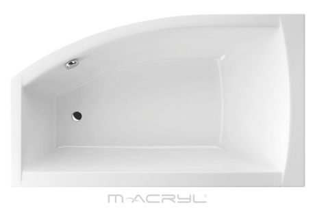 M-ACRYL MINIMA 160 x 95cm ľavá vaňa asymetrická, akrylátová