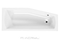 M-ACRYL PRAKTIKA 160 x 70cm pravá vaňa asymetrická, akrylátová