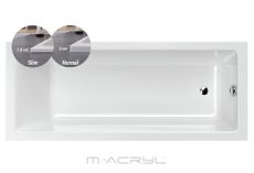 M-ACRYL SANDRA SLIM 160 x 70cm vaňa klasická obdĺžniková, akrylátová