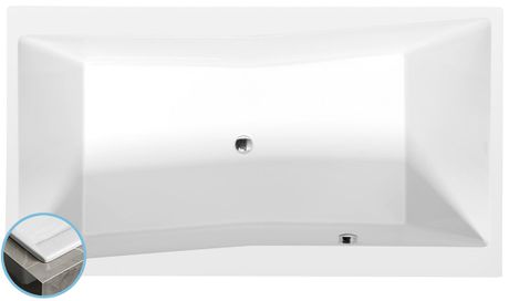 POLYSAN QUEST SLIM 180 x 100cm vaňa obdĺžniková dvojmiestna, akrylátová, biela, 78511S