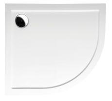 POLYSAN RENA 90 x 80cm ľavá sprchová vanička štvrťkruhová asymetrická, nízka, liaty mramor, 72890