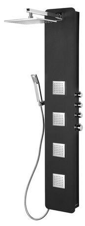 POLYSAN SPIRIT SQUARE sprchový panel s termostatickou batériou, nástenný, čierny, 81251
