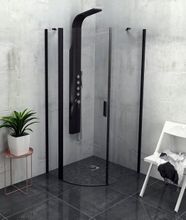 POLYSAN ZOOM LINE BLACK 90cm ľavý sprchový kút štvrťkruhový, profil čierny matný, sklo číre, ZL2615BL