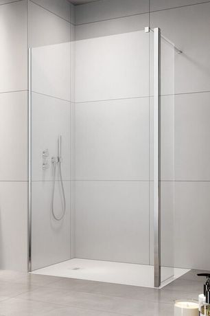 RADAWAY EOS WALK IN 80cm ľavý sprchový kút bezdverový / walk in, profil chróm, sklo číre, 13799500-01L