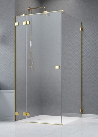 RADAWAY ESSENZA PRO GOLD KDJ 120cm ľavé dvere do kombinácie / sprchový kút rohový, profil zlatý, sklo číre, 10097120-09-01L