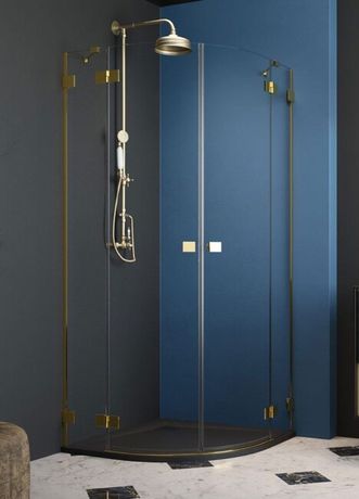 RADAWAY ESSENZA PRO GOLD PDD 100cm ľavé dvere do kombinácie / sprchový kút štvrťkruhový, profil zlatý, sklo číre, 10095100-09-01L