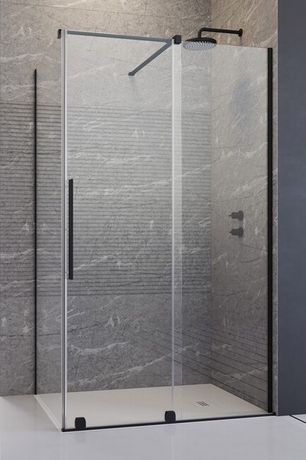 RADAWAY FURO BLACK KDJ 130cm pravé dvere do kombinácie / sprchový kút rohový, profil čierny, sklo číre, 10104672-54-01R10110630-01-01