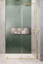RADAWAY FURO GOLD WALK-IN 80cm pravá sprchová stena s posuvným dielom, profil zlatý, sklo číre