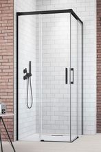 RADAWAY IDEA BLACK KDD 100cm ľavé dvere do kombinácie / sprchový kút rohový, profil čierny, sklo číre, 387062-54-01L