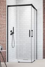 RADAWAY IDEA BLACK KDD 80cm ľavé dvere do kombinácie / sprchový kút rohový, profil čierny, sklo číre, 387061-54-01L