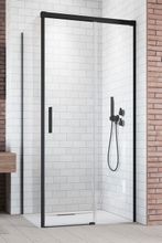 RADAWAY IDEA BLACK KDJ 150cm pravé dvere do kombinácie / sprchový kút rohový, profil čierny, sklo číre, 387045-54-01R