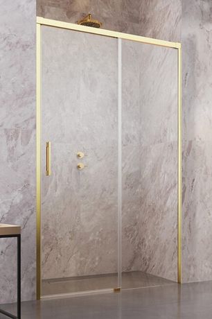 RADAWAY IDEA GOLD DWJ 130cm pravé sprchové dvere do niky, profil zlatý, sklo číre, 387017-09-01R