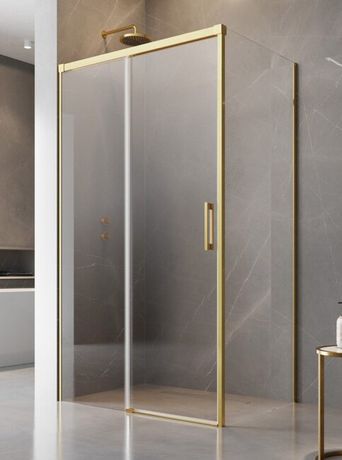 RADAWAY IDEA GOLD KDJ 140cm ľavé dvere do kombinácie / sprchový kút rohový, profil zlatý, sklo číre, 387044-09-01L