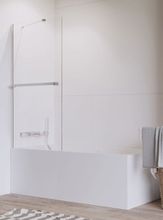 RADAWAY IDEA PNJ II 100cm vaňová zástena pevná jednodielna s držiakom na uterák, profil chróm, sklo číre, 10001100-01-01W