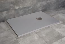 RADAWAY KIOS F 100 x 80cm sprchová vanička obdĺžniková nízka, so sifónom, liaty mramor, betónová sivá, KF1080-54