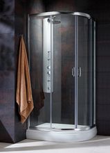 RADAWAY PREMIUM PLUS E1900 100 x 80cm sprchový kút oblúkový asymetrický, profil chróm