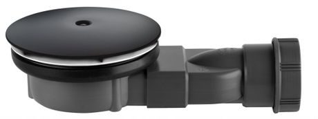 RADAWAY R400 SLIM BLACK vaničkový sifón nízky membránový, krytka čierna, R400 SLIM