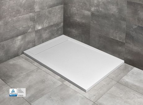 RADAWAY TEOS F WHITE 160 x 90cm sprchová vanička obdĺžniková nízka, so sifónom, liaty mramor, biela, HTF16090-04