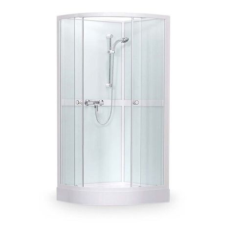 ROTH PROJECT SIMPLE 80cm sprchový box štvrťkruhový s vaničkou, profil biely, sklo transparent, 4000248