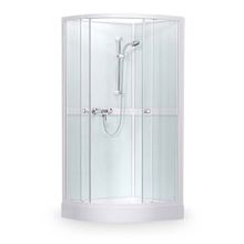 ROTH PROJECT SIMPLE 90cm sprchový box štvrťkruhový s vaničkou, profil biely, sklo transparent, 4000249