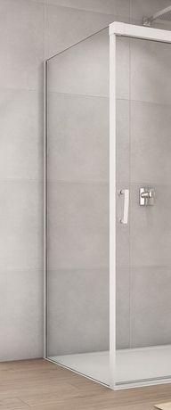 SANSWISS CADURA WHITE CAST 110cm pevná bočná stena do kombinácie, profil biely