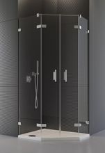 SANSWISS PUR PUR52 ATYP výška 200 - 210cm, 45 - 100cm dvere do kombinácie - sprchový kút päťuholníkový, chróm