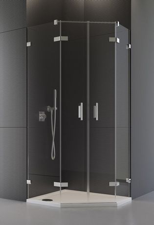 SANSWISS PUR PUR52 ATYP výška 220 - 230cm, 45 - 100cm dvere do kombinácie - sprchový kút päťuholníkový, chróm