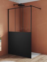 SANSWISS WALK-IN EASY BLACK STR4P Loft 69 100cm pevná sprchová stena samostatná alebo do kombinácie, profil čierny, sklo loft 69, STR4P1000669