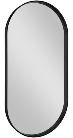 SAPHO AVONA 50 x 100cm zrkadlo oválne v úzkom čiernom matnom ráme, AV500